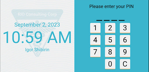 RIO Time Clock Screen 2