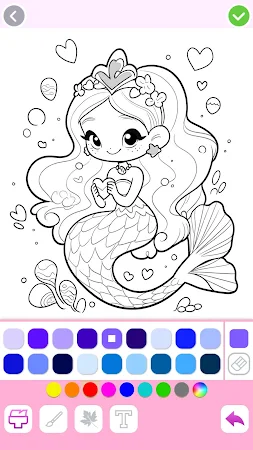 Game screenshot 人魚のぬり絵 - 塗り絵子供, 絵を描くゲーム mod apk