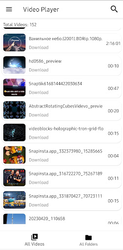 Android application Video PlayerX screenshort