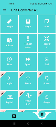 Android application Unit Converter A1 screenshort