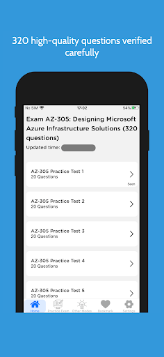 Android application AZ-305 Exam 320-Questions 2024 screenshort