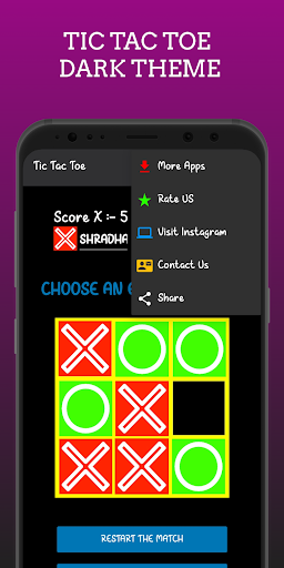 Android application Tic Tac Toe - Dark Theme screenshort