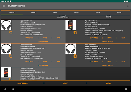 Bluetooth Geräte Finder Scan Screenshot