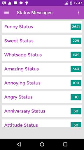 Android application Latest Status Message 2024 screenshort