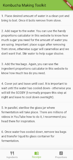 Kombucha Making Toolkit Screen 2