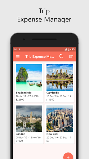 Android application Trip Expense Manager screenshort
