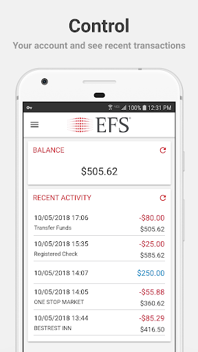 Android application EFS PayControl screenshort