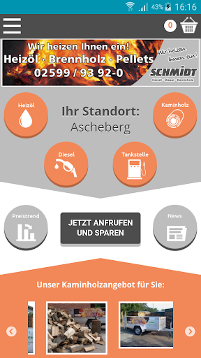 Android application Heizöl Schmidt screenshort