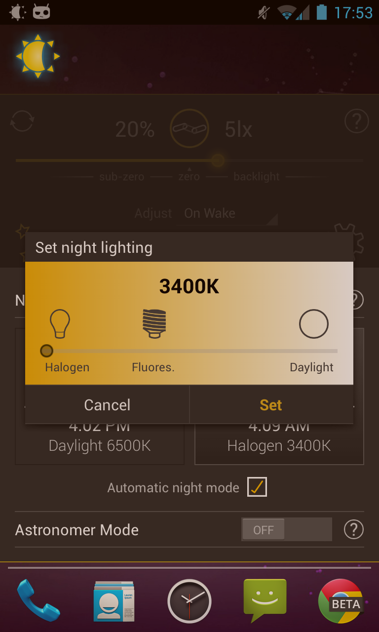 Android application Lux Auto Brightness screenshort