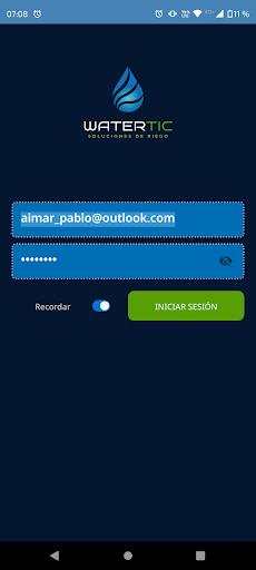 Android application Watertic screenshort