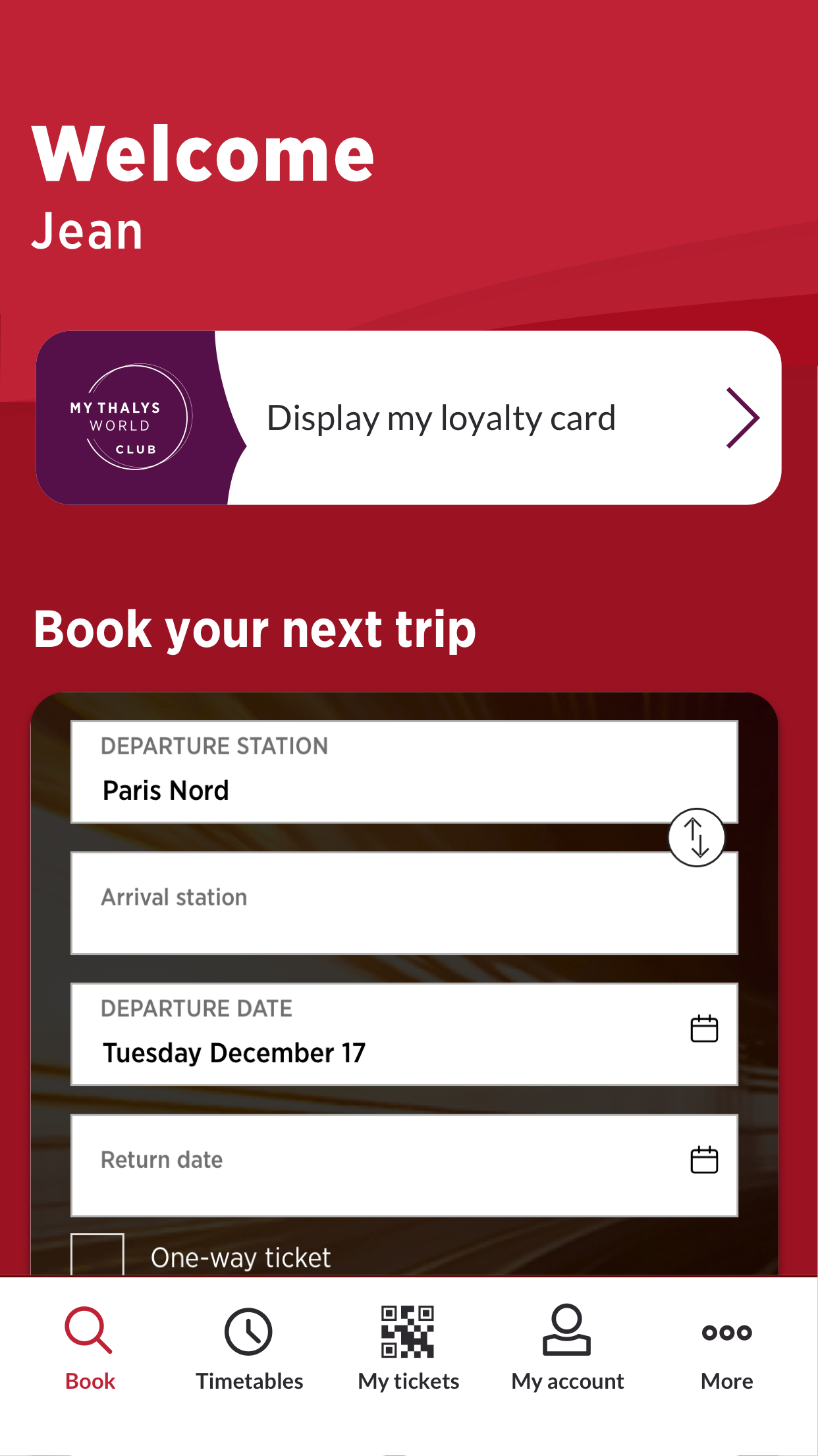 Android application Thalys - International trains screenshort