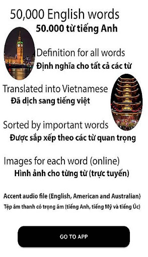 Android application English vietnamese dictionary screenshort