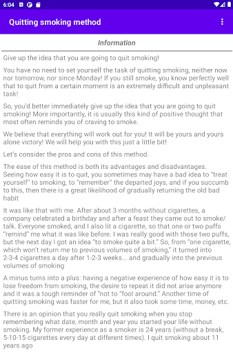 Quitting smoking method