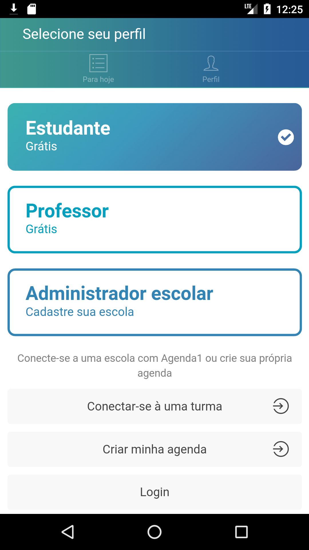 Android application Agenda1 − Agenda escolar para alunos e professores screenshort