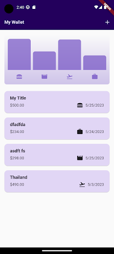 Android application Tracker : My Wallet screenshort