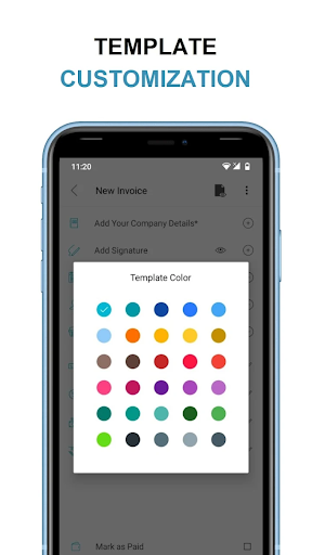 Screenshot of Invoice and Receipt Maker app