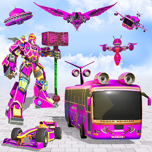 Multi Robot Formula Car flying logo