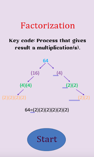 Android application Simple Factorization Game Demo screenshort