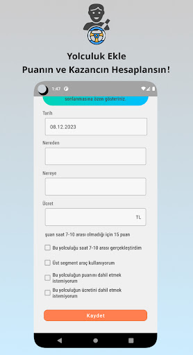 Android application Sürücü: Yolculuklarını Not Al! screenshort