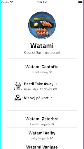 Android application Watami - Klassisk Sushi restau screenshort