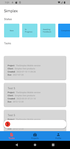 Android application Simplex Team screenshort