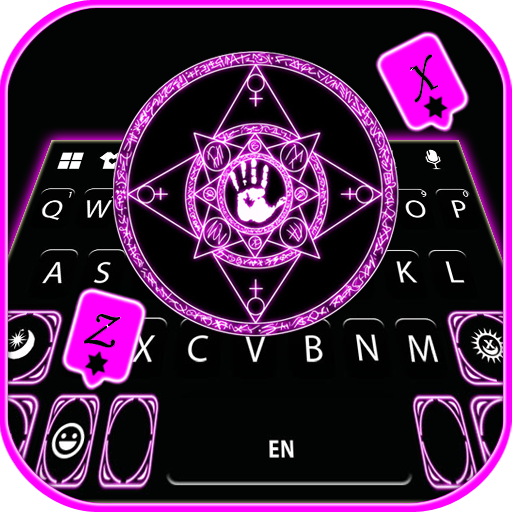 Neon Magic Star Keyboard Backg logo