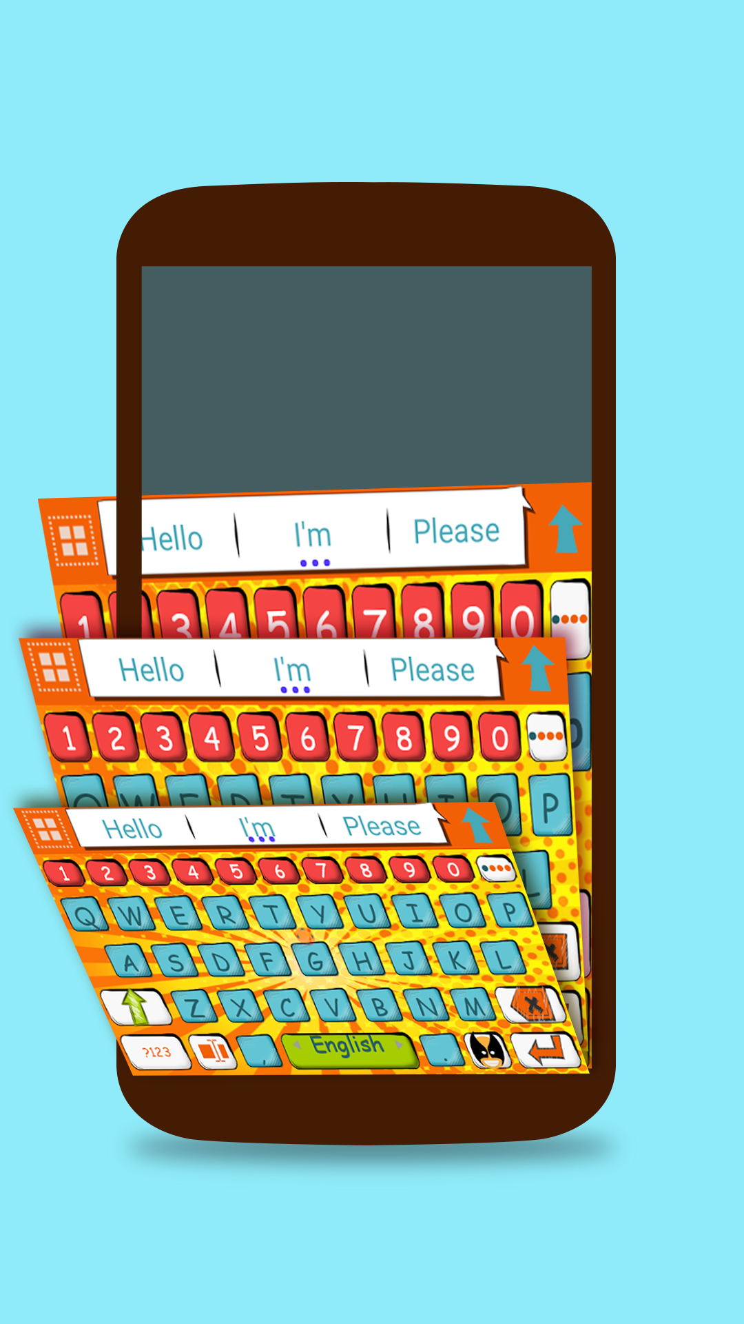 Android application ai.keyboard Comic Book theme screenshort