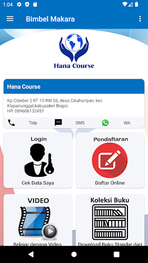 Android application Hana Course screenshort