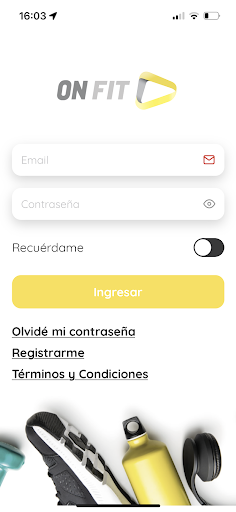 Android application ONFIT UX screenshort