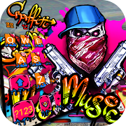 Graffiti Gun Mask Skull Keyboard Theme