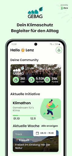 Android application GEBAG Klimathon screenshort