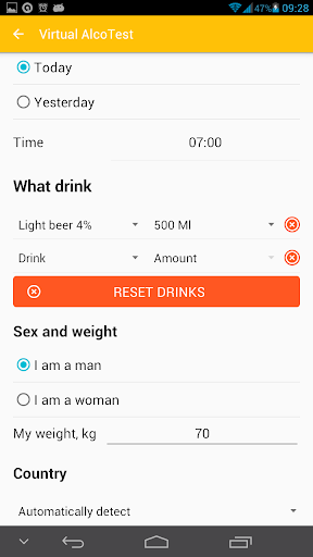 Virtual AlcoTest Screen 2