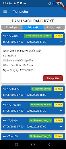 QLĐX Screen 2