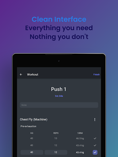 Screenshot of MyGains Fitness & Gym Tracker