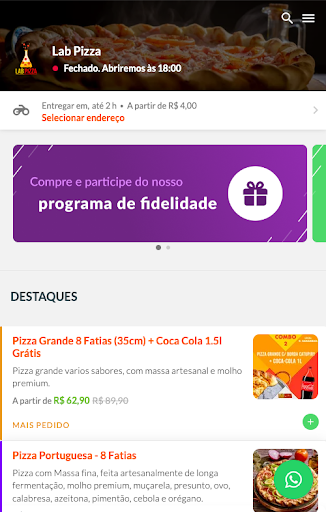 Android application Lab Pizza screenshort
