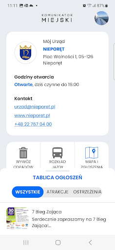 Android application Komunikator Miejski screenshort