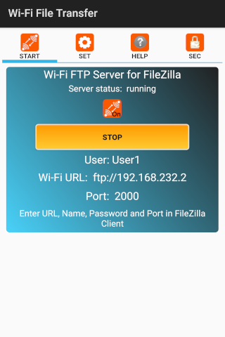 Android application FTP File Transfer Mobile<->PC screenshort