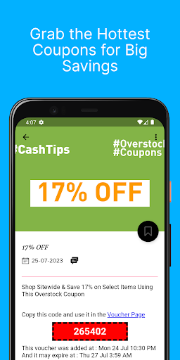 CashTips - Overstock coupons Screen 3