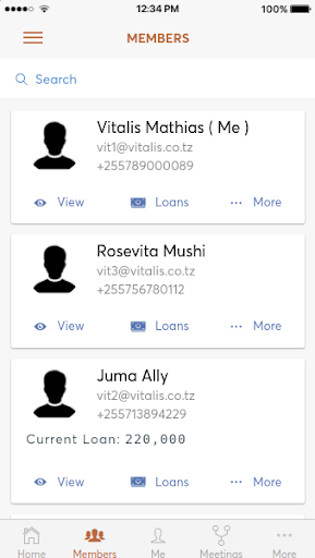 Android application Group Savings screenshort