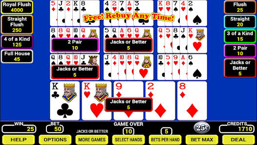 Ten Play Poker - Free 10 Play Video Poker