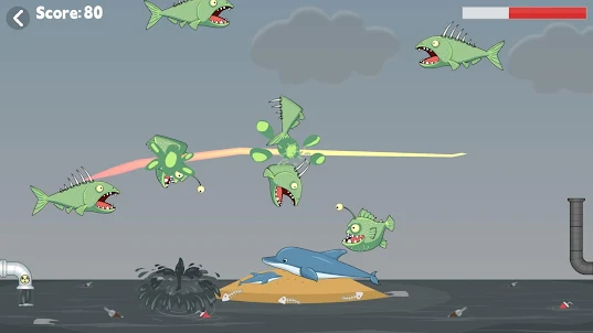 切僵屍魚-抵擋變異喪屍魚入侵遊戲