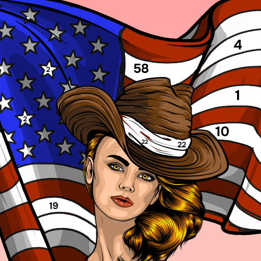 America Tattoo Color by Number  Icon