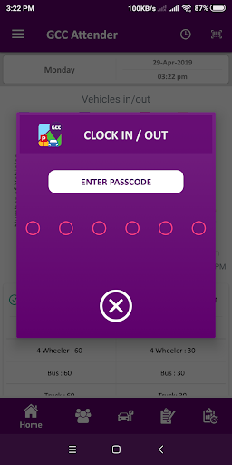 GCC PARKING ATTENDEE Screen 3