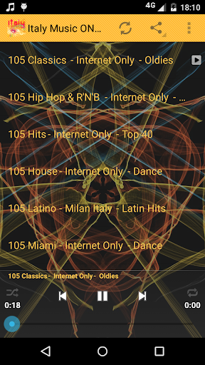 Android application Italy Music ONLINE screenshort