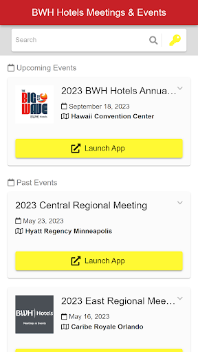 Android application BWH Hotels Meetings & Events screenshort