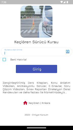 Android application Keçiören Sürücü Kursu screenshort