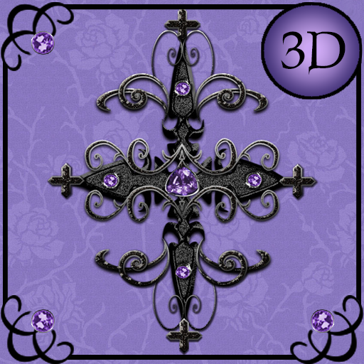 Purple Gothic Cross 3D Next La 1.2 Icon