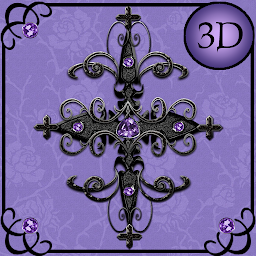 Ikonas attēls “Purple Gothic Cross 3D Next La”