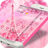 Pink Rose Eiffel love Theme icon