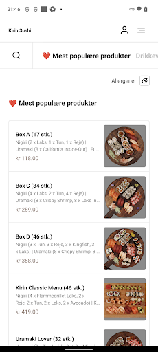 Kirin Sushi Screen 3